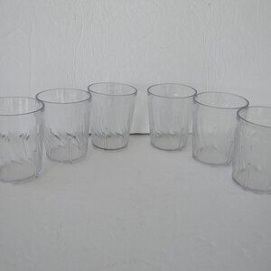 NEW DINEX DX4GC607 CLEAR PLASTIC 6 OZ SWIRL TUMBLER SET OF 6